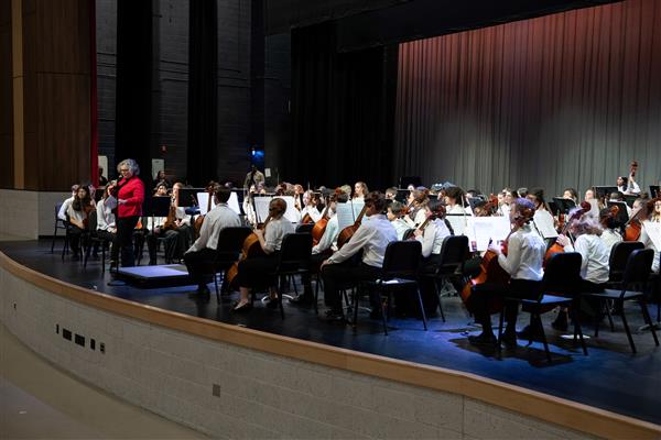 Students performing at the 2023-2024 All County Orchestra Concert